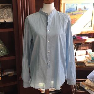 Theory Mandarin Collar Chambray Shirt